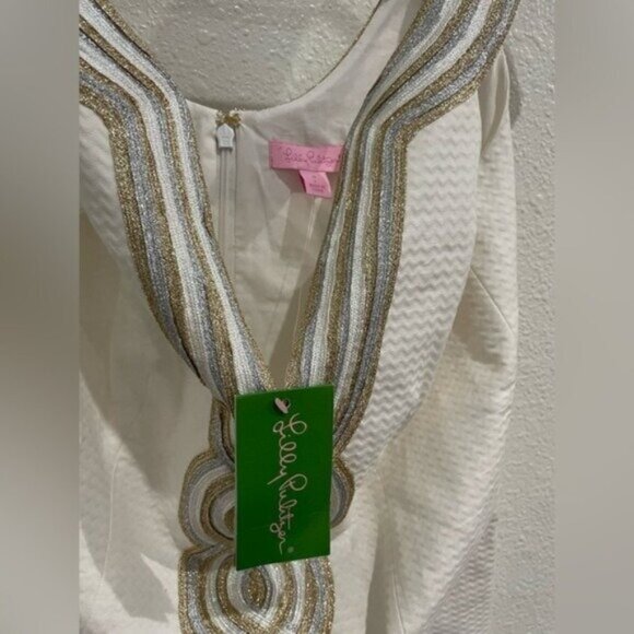 Lilly Pulitzer Embroidered Valli Dress Feminine Resort White Preppy Club Party - Picture 6 of 11